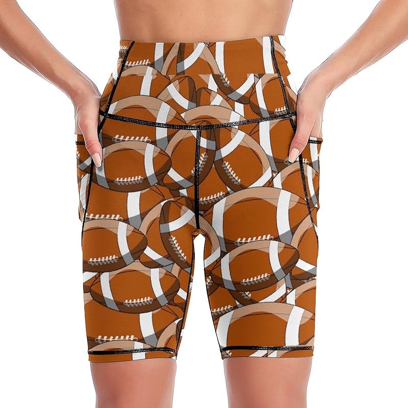 High Waist Workout Yoga Shorts for Women with Pockets Tummy Control Yoga Leggings Running Gym Biker Shorts