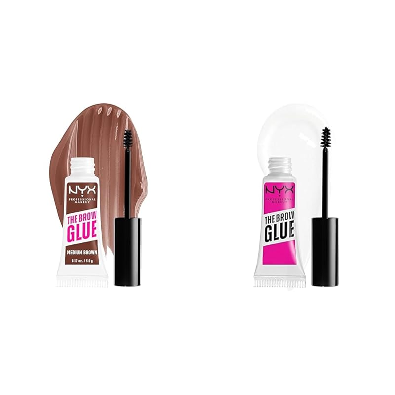 NYX PROFESSIONAL MAKEUP The Brow Glue, Extreme Hold Tinted Eyebrow Gel - Dark Brown