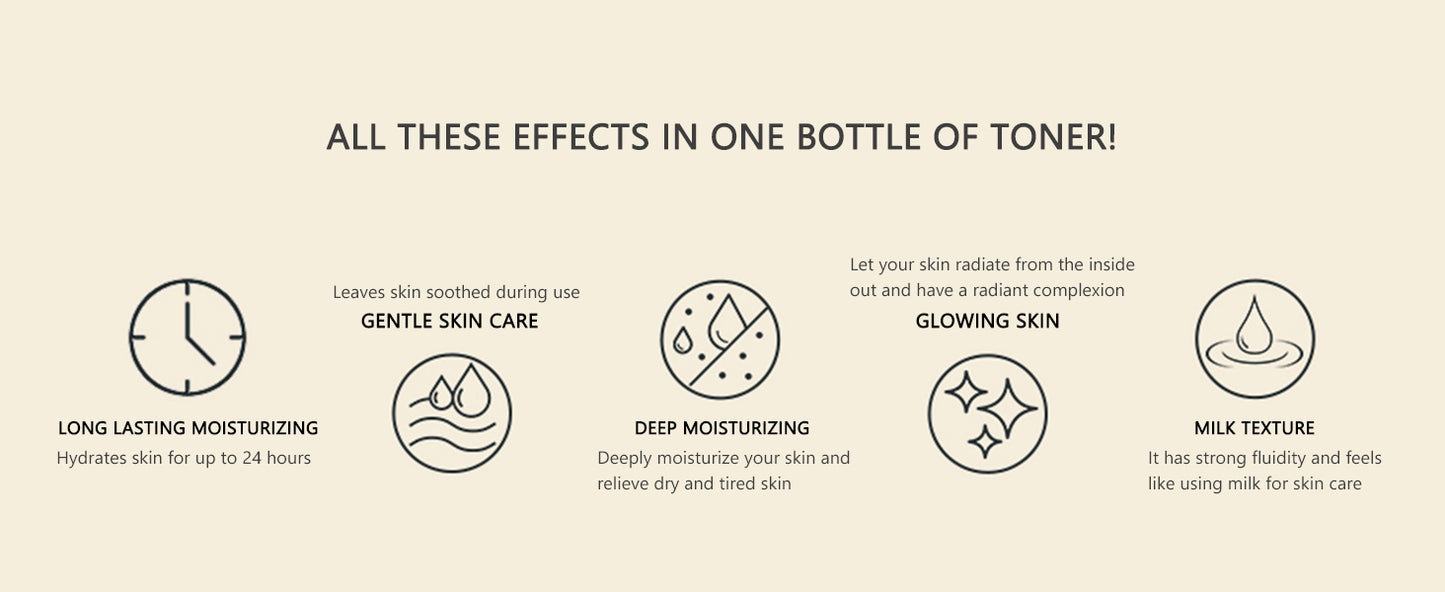 Milk Glow Toner for Face - Deep Hydrating Milky Facial Toner with Niacinamide, Refreshing Skin, Moisturizer & Smooth, Ordinary Toner Skin Care, Cruelty Free, Vegan (100ml)