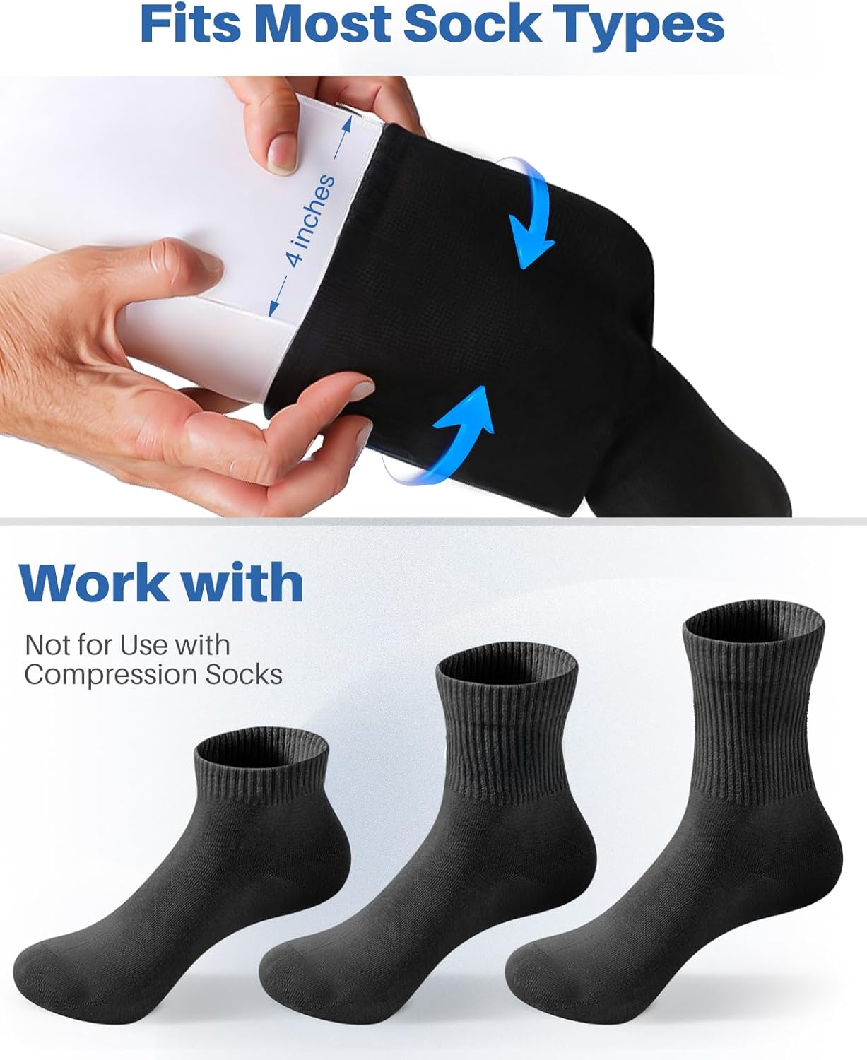 3 in 1 Sock Aid Device for Seniors Kit [Sock Aid and Dressing Stick] -Sock Aide Device with Foam Handles, 35 Inch Adjustable Extended Shoe Horn & Sock Puller Aid Easy On and Off