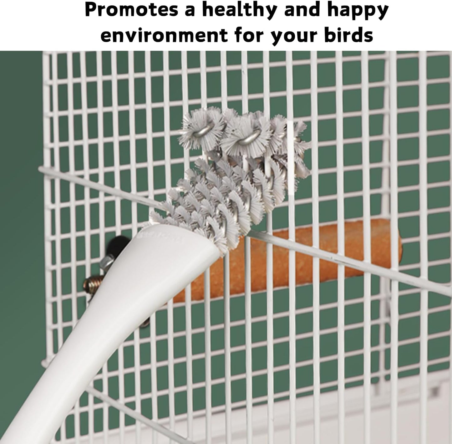 2 Pcs Bird Cage Brush with Scraper - Bird Cage Cleaner for Cleaning Kennels Perches Poop Remover Parrot Parakeet Pet Cage Accessories (2 Pcs)