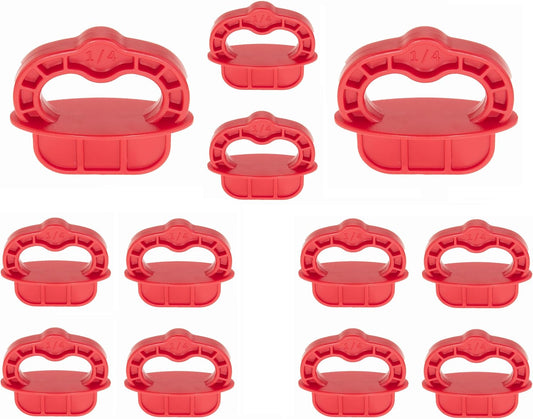 Plutreas Deck Board Jig, 12 Pcs Deck Spacer 1/4" Red Deck Jig Spacer Rings