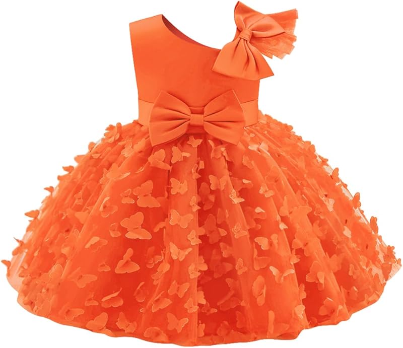 Toddler Baby Girl Butterfly Tutu Dress Bowknot Princess Flower Girl Wedding Pageant Birthday Party Dresses