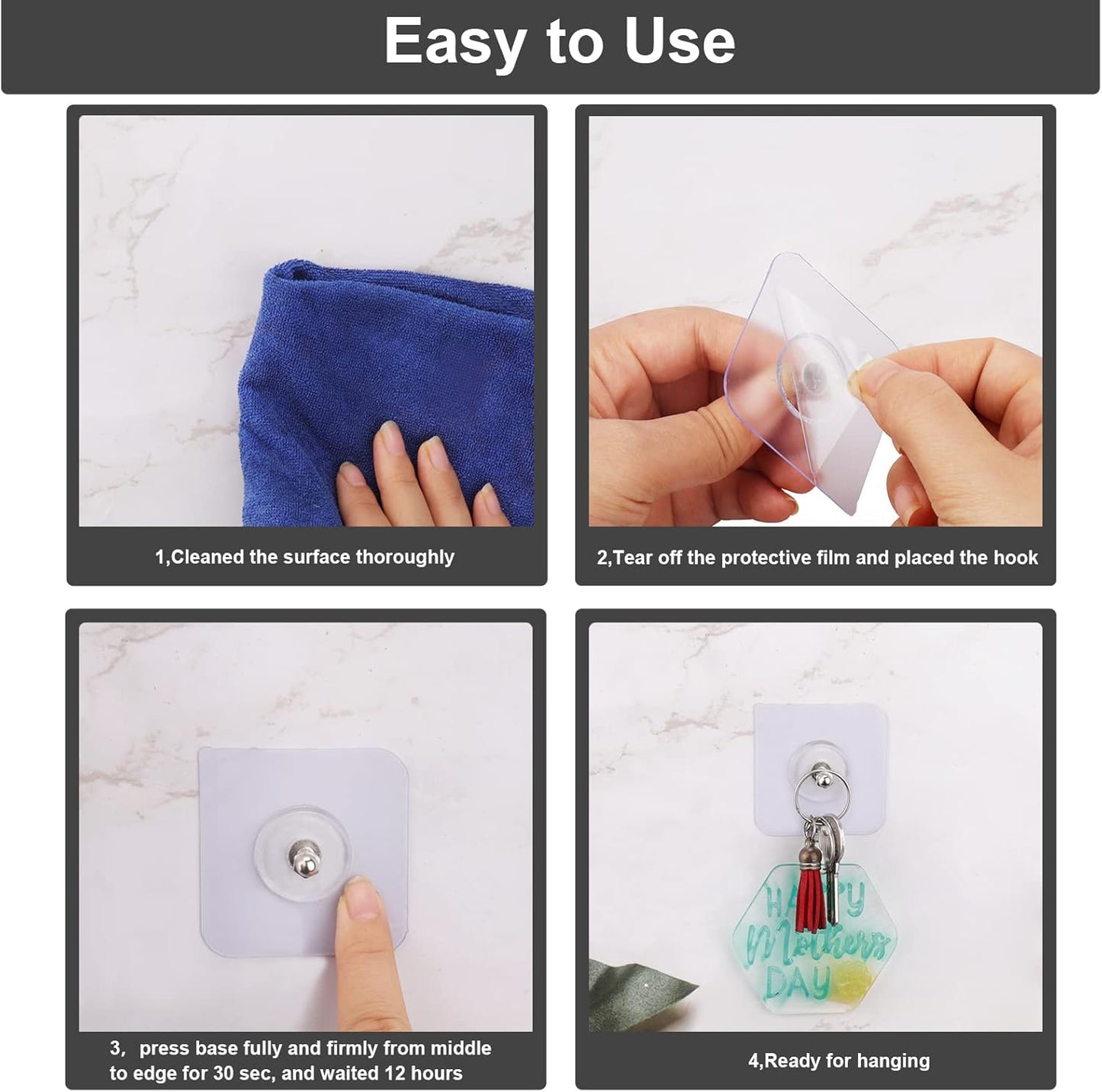 AIERSA 13 Pack Wall Hooks for Hanging,Screw Free Sticker for Mount Wall Shelf, 2 in 1 Reusable Adhesive Hooks Heavy Duty, Waterproof Rustproof and Oilproof for Kitchen, Bathroom, Home, Office(16mm)
