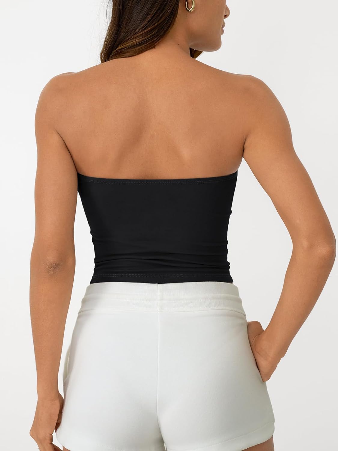 AUTOMET Tube Tops Strapless Crop Tops Basic Backless Sleeveless Bandeau Going Out Cute 2025 Summer Clothes