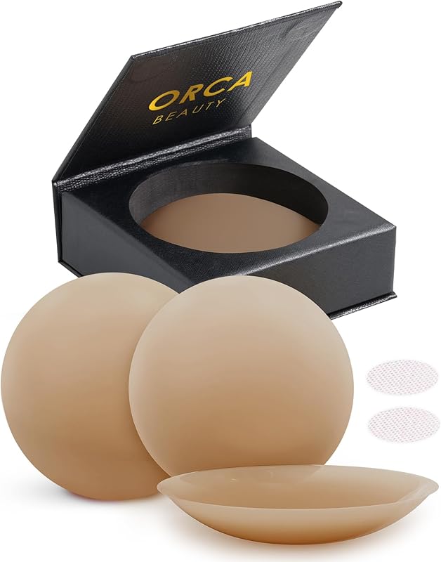 Nipple Cover - Available in 6 Skin Tones, Adhesive Silicone Reusable Pasties, Covers Stickers