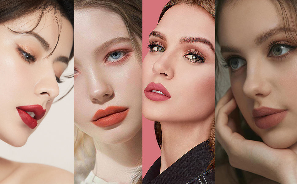3 Piece Nude Matte Lipstick Set,Natural Nude Lipstick Velvet Air Moisture Smooth Crayon Lip Stain,Matte Lipstick 24 Hour SuperstayLong Lasting Waterproof Lip Gloss for Women Makeup(Set C)