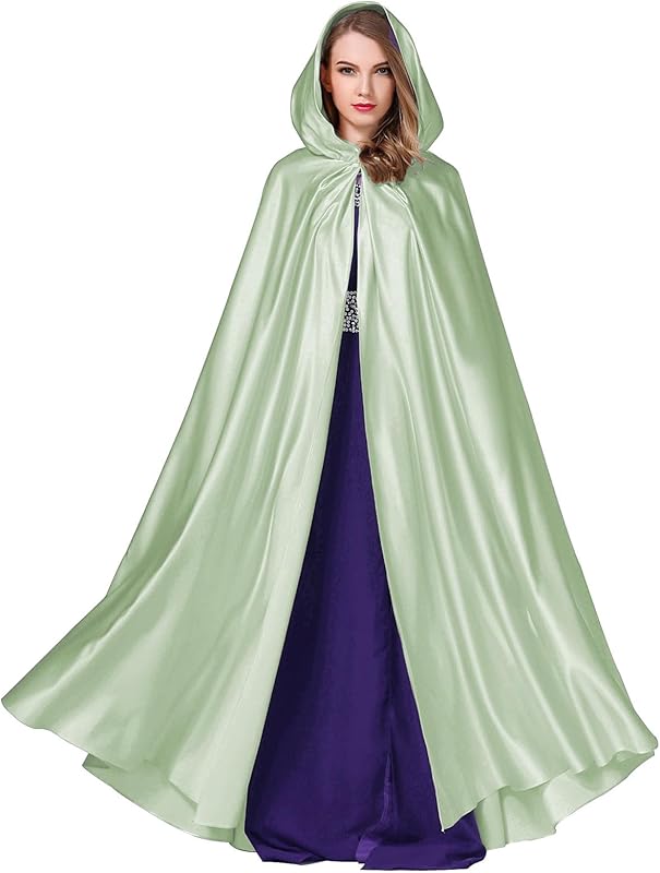 BEAUTELICATE Women's Wedding Hooded Cape Bridal Cloak Poncho Full Length