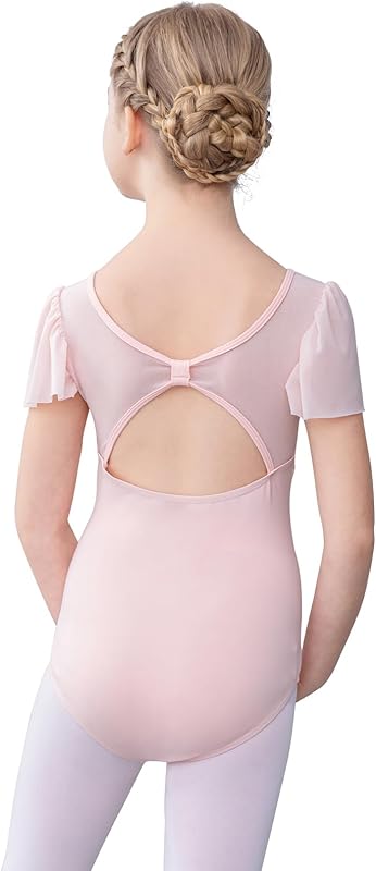 Bezioner Ballet Leotards for Girls,Dance Outfit Puff Sleeve Gymnastics Leotards for Kids 2-10 Years