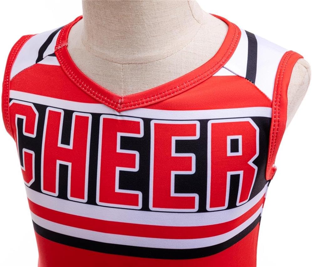 Dressy Daisy Girls Cheerleader Cheerleading Halloween Cheer Costume Dress Up Outfit Uniform with Poms Poms and Socks
