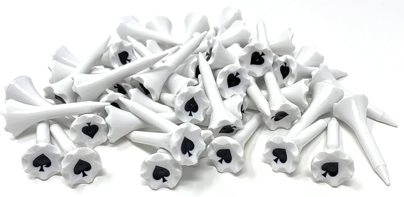 NorthPointe 1 ½” Plastic Golf Tees – Short Tees for Irons, Par Threes, Hybrids, and Driving Range - Pack of 50 or 100 Bulk in High Visibility White Durable Plastic