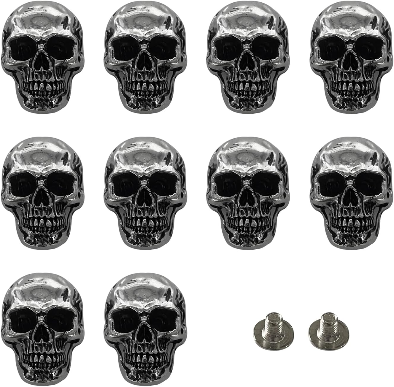 10 Pcs Skull Stud DIY Rivet Conchos for Leather Large Head Decorative Buckle for DIY Craft Making