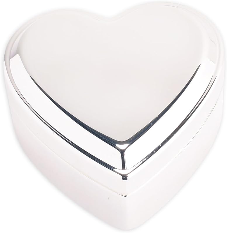 Cherished Moments Silver Toned Heart Shaped Jewelry Keepsake Box for Jewelry, Trinkets or Special Treasures
