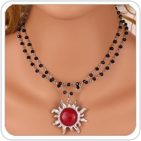 Gothic Cross Necklaces Layered Pearl Beads Cross Pendant Necklaces Punk Vintage Cross Chain Necklace Chunky Cross Necklace Gothic Jewelry for Women
