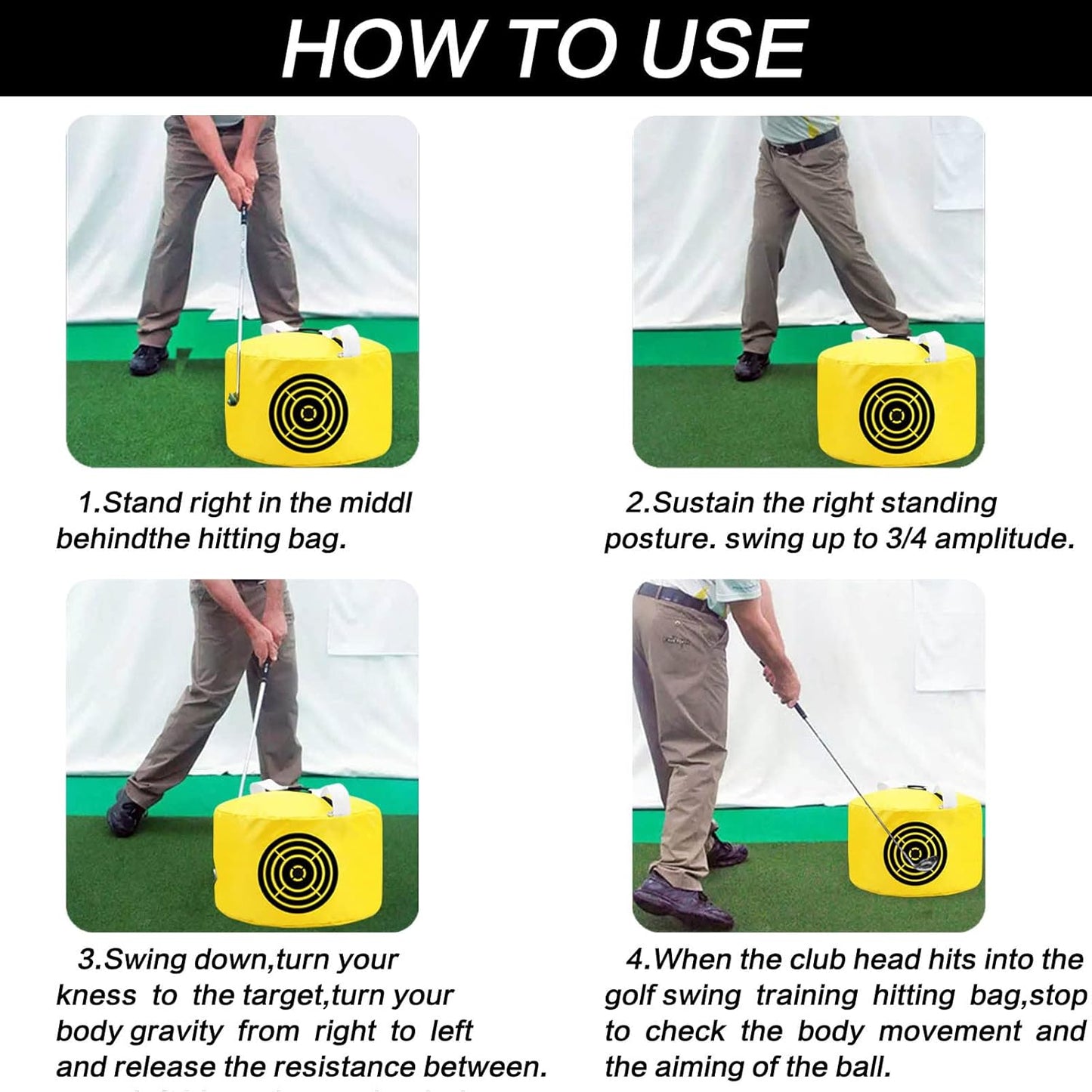 Golf Impact Bags Power Smash Hitting Bag with Arm Band Upgrade Swing Trainer Training Aids Waterproof Durable Gifts for Men Women Golf Impact Bags