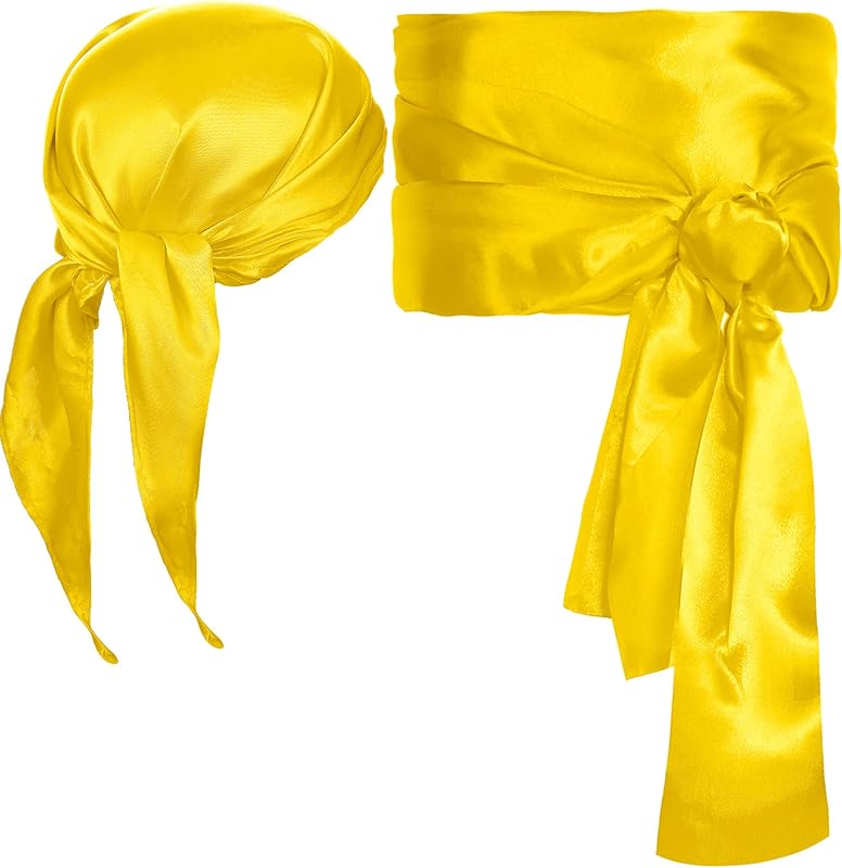 SATINIOR Halloween Pirate Costume Accessories Medieval Costume Bandana Headscarf,Sash Belt for Women and Men
