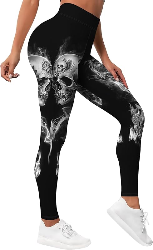 Leggings for Women Workout Funny Printed Gym Athletic Womens Yoga Pants Camo Print Legging Camouflage Floral Tropical Pants