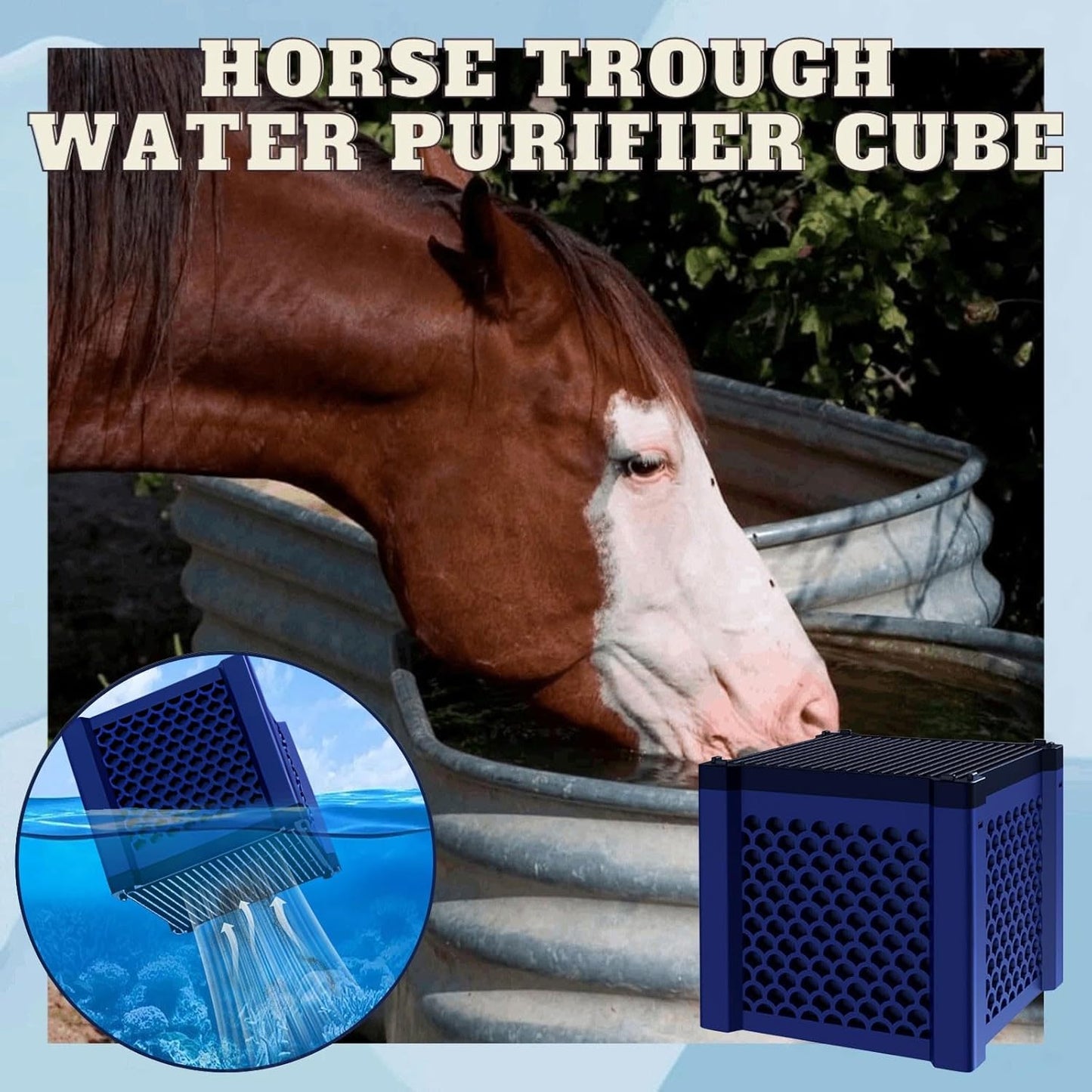 Generisch Aktivkohle Aquarium, Clever-Cube Aktivkohle Pferde,Eco Aquarium Wasserreiniger Würfel,Aktivkohlefilter Pferdetränke,Eco-Aquarium Wassertrog Purifier Cube,Für Teiche,Aquarium,Vorratstank