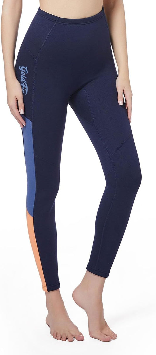GoldFin Wetsuit Pants Women, 2mm Neoprene Pants Keep Warm for Water Aerobics Diving Surfing Swimming Snorkeling Scuba Kayaking Pants
