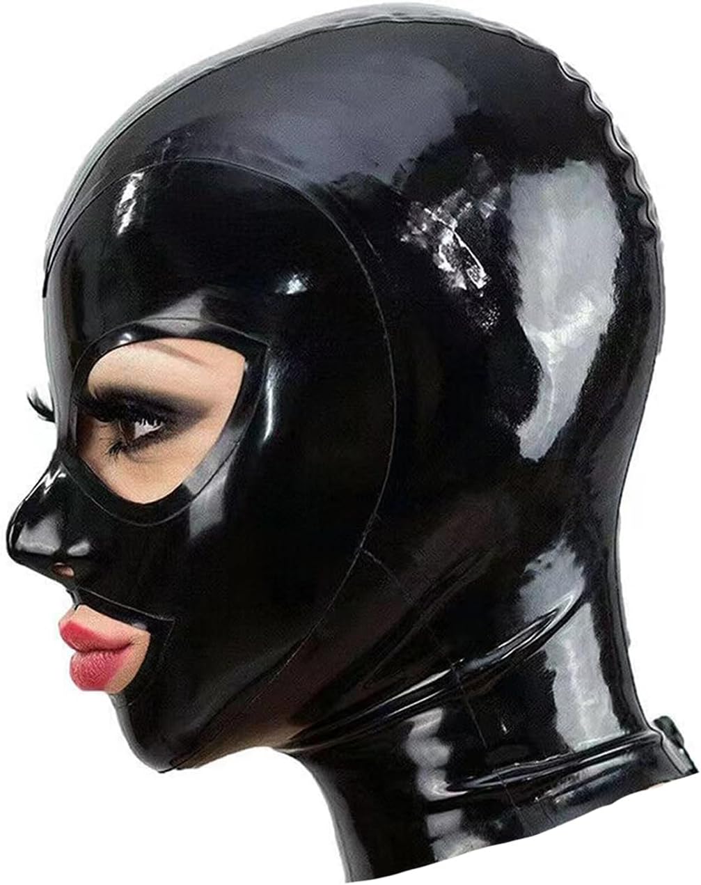 Black Latex Hood Mask Full Face Mask Riding Mask Hood Party Latex Mask