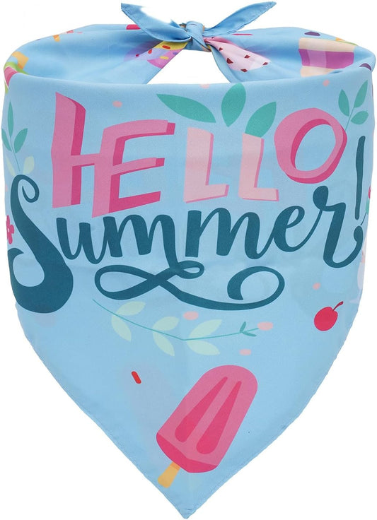 Summer Dog Bandana 1-Pack for X-Large Dogs – Cooling Bandanas with Popsicle Blue Design, Breathable & Quick-Dry Pet Accessories