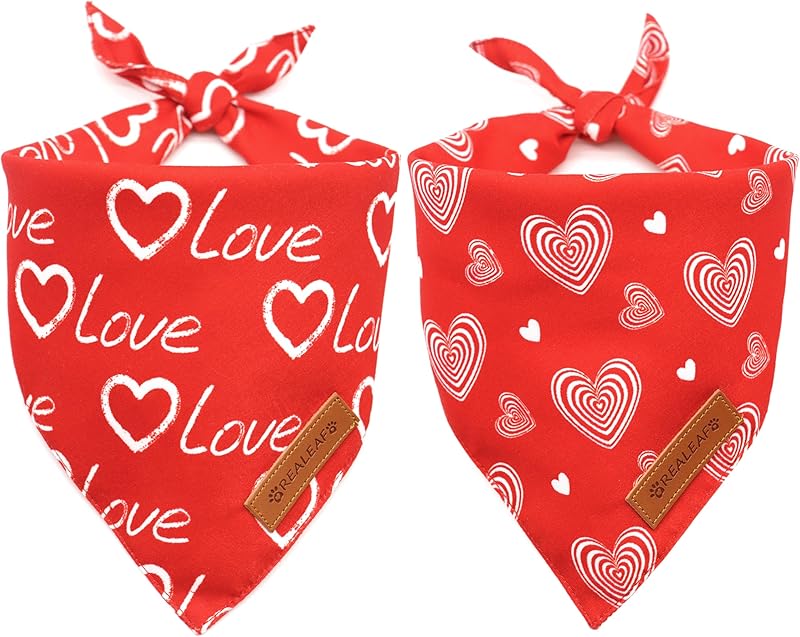 Realeaf Halloween Dog Bandanas 2 Pack, Pumpkin and Spider Web Bibs, Triangle Reversible Fall Pet Scarf, Premium Durable Fabric, Adjustable Fit (Large)