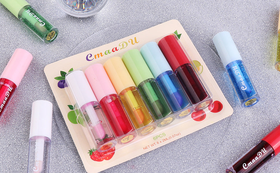 Mysense 6Pcs Lip Gloss Set for Teens, Flavored Color Changing Lip Gloss Pack, Moisturizing Glossy Lipgloss Set for Girls Kids Women