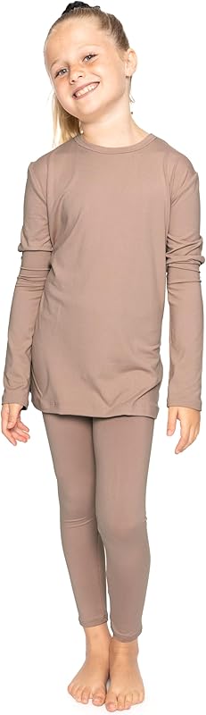 STRETCH IS COMFORT Oh So Soft Youth Girls Long Sleeve Crew and Leggings Set, Includes Top and Bottom