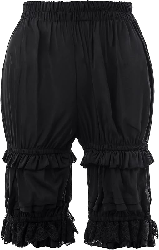 LSYYSKB Women Bloomer Victorian Steampunk Bloomers for Women Teen Girls Ruffled Lace Pumpkin Short Pantaloons Underdress
