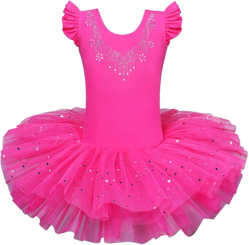 ZNYUNE Girls Kids Ballet Dress Princess Sparkly Ballet Leotards Tutu Girls Dancewear Costume