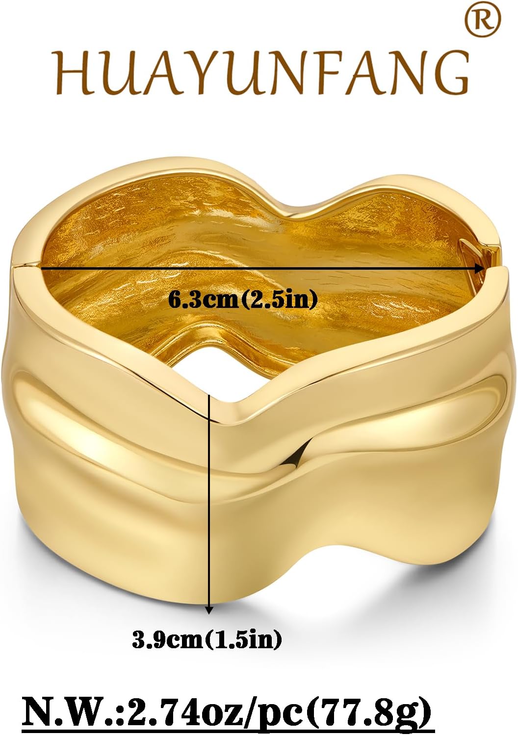 Chunky Gold Bangles Bracelet for Women Fashion Hammered Wide Cuff Bracelet Minimalist Open Wrist Cuff Bangle Gold Jewelry Accessories for Women
