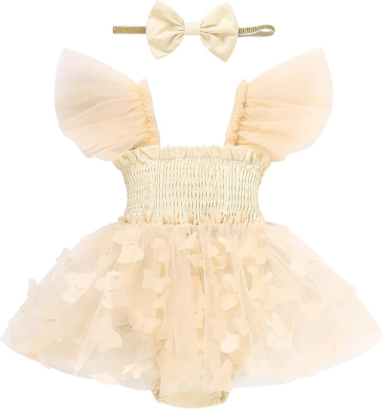 Baby Girl Clothes Infant Tulle Romper Ruffe Sleeveless Bodysuit Baby Girl Outfits Infant Girl Dress 0-18M