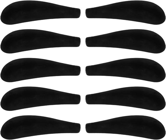 DOITOOL 10Pcs Velvet Hangers Shoulder Form Hanger Shoulder Pads Black Hanger Shoulder Protectors 0.2 Inch Wide Non-Slip Hanger Shoulder Shaper for Velvet Flocking Hangers