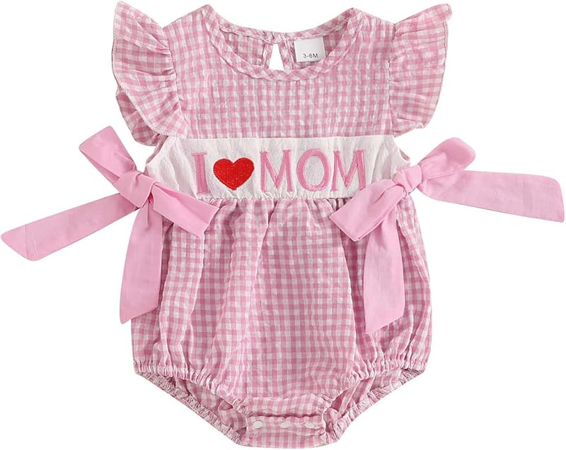 Baby Girl Summer Clothes Newborn Bubble Romper Embroidery Ruffle Sleeve Smocked Bodysuit Cute One Piece Outfit