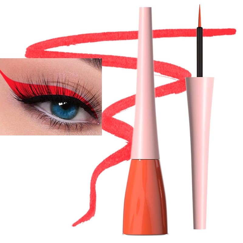 evpct 2Pcs White Black Liquid Eyeliner Set Waterproof White Eye Liners for Women Eyes Wing Eyeliner Stamps Shapes Colored Eyeliner delineador de ojos a prueba de agua contra el agua blanco para ojos