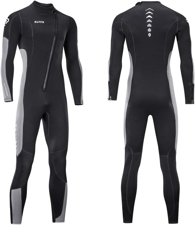 Men and Women Wet Suit 3mm Neoprene Diving Wetsuit with Front Zipper for Scuba, Surfing, Cold Water