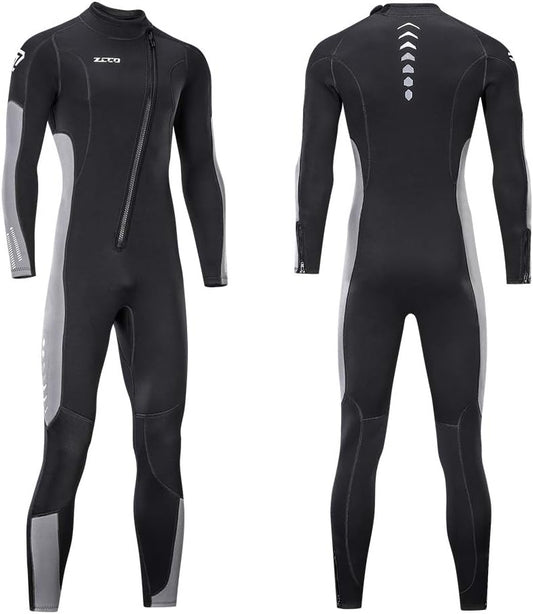 Men and Women Wet Suit 3mm Neoprene Diving Wetsuit with Front Zipper for Scuba, Surfing, Cold Water