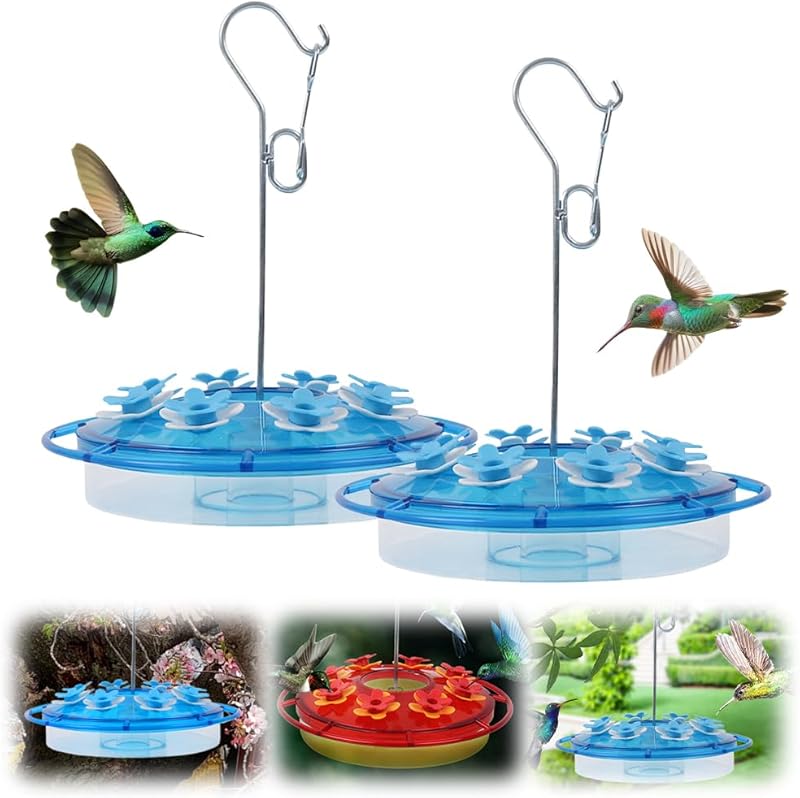 Hummingbird Feeder, 2025 New Proof Leak-Proof Cleaning Brushes Nectar Easy Clean Fill Bird Feeder for Garden Red Decor, Including Hanging Hook, Feeding Port Bird Easy Filling/Cleaning (Red)