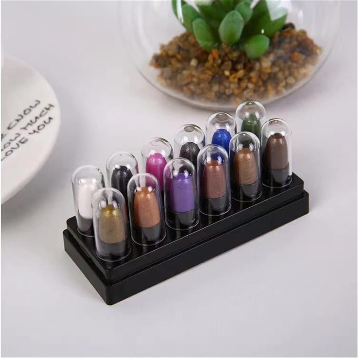 12 Color Eyeshadow Stick Set, Long Lasting 24 Hour Eyeshadow Palette, Waterproof & Sweat-proof, Hypoallergenic, Highlighter Eye Liner, Multi-dimensional Eyes Look