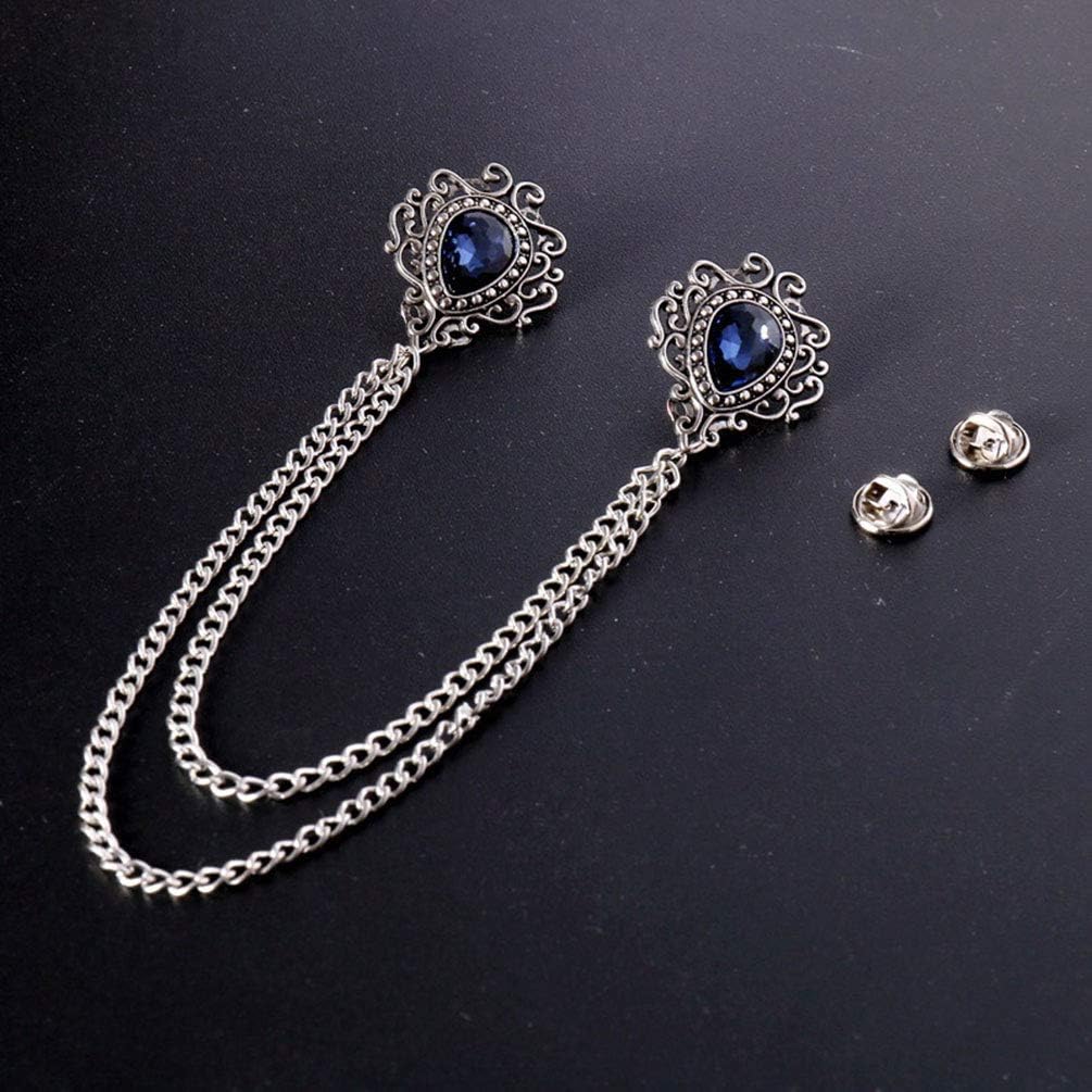 Brooches Pin for Men Shirts Collar Chain Brooch Pin Lapel Stick