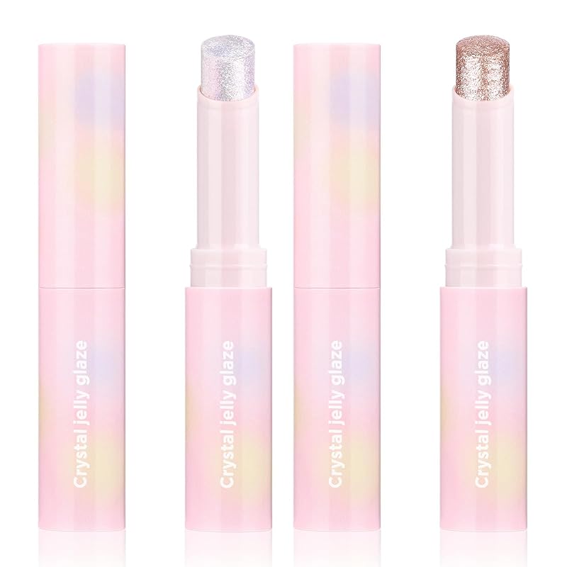 Crystal Hydrating Jelly Stick Eyeshadow Stick, Glitter Makeup Jelly Shimmer Eye Shadow Crayon, Lightweight Eye Brightener Makeup Glitter Eye Shadow (Multicolor, 4 colors)