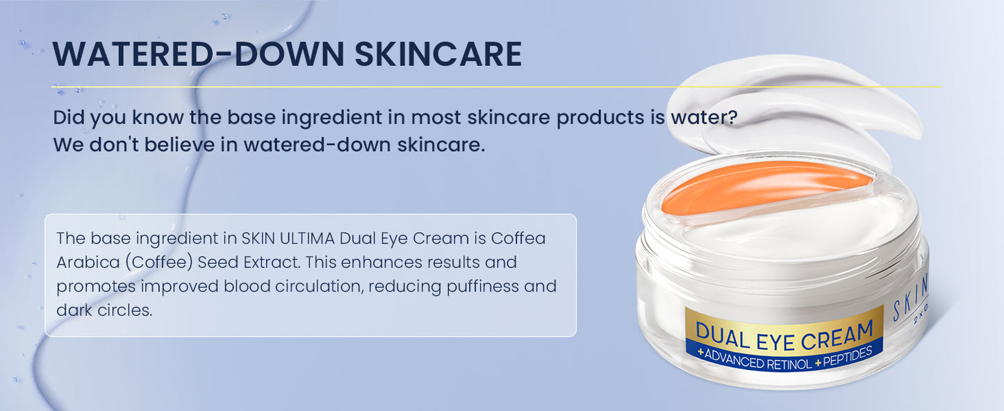Dual Eye Cream with Advanced Retinol, Peptides, Caffeine for Puffy Eyes and Dark Circles, Wrinkles, Anti Aging, Under Eye Bags Treatment, Instant Tightener, Fragrance Free, 0.68 OZ