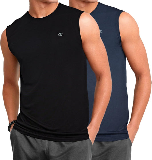 Champion Big and Tall Sleeveless Shirt for Men – 2 Pack Performance Muscle Shirt - TrendyLookz
