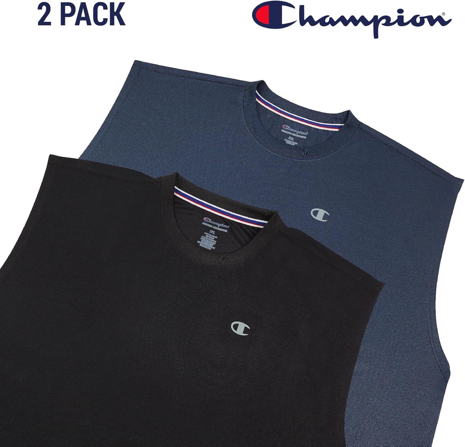 Champion Big and Tall Sleeveless Shirt for Men – 2 Pack Performance Muscle Shirt - TrendyLookz
