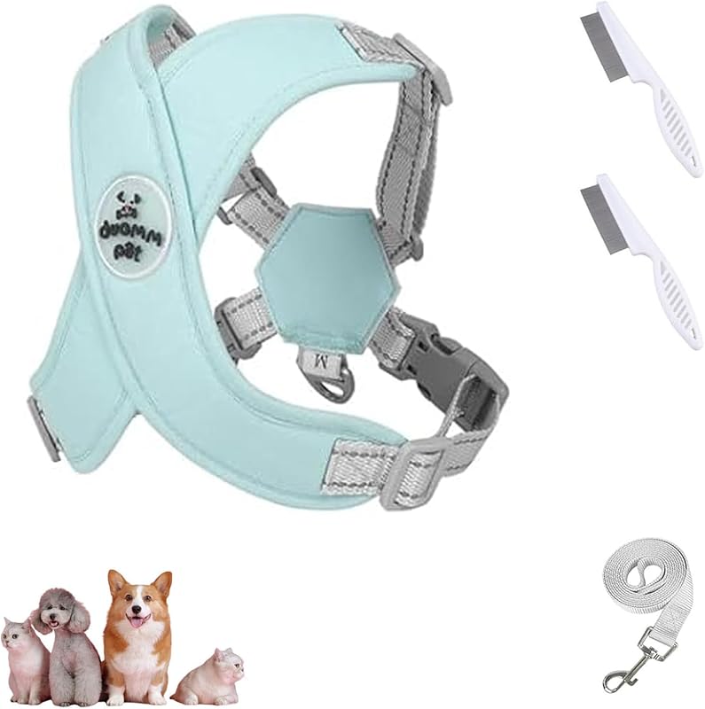 Chewie Cozy Dog Harness, Chewie - Adjustable No Choke No Pull Reflective Cozy Harness with Traction Rope, Soft Breathable (Pink, S) - TrendyLookz