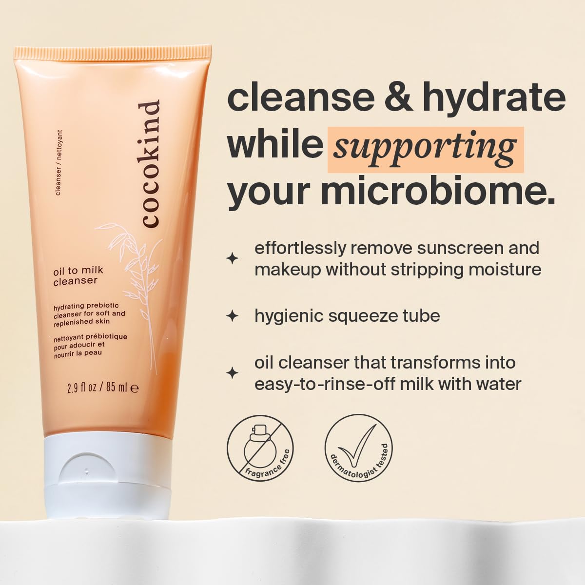 Cocokind Oil to Milk Face Wash, Oil Based Cleanser and Oil Makeup Remover - Cleansing Oil, Cleansing Milk and Cream Cleanser for Face - TrendyLookz