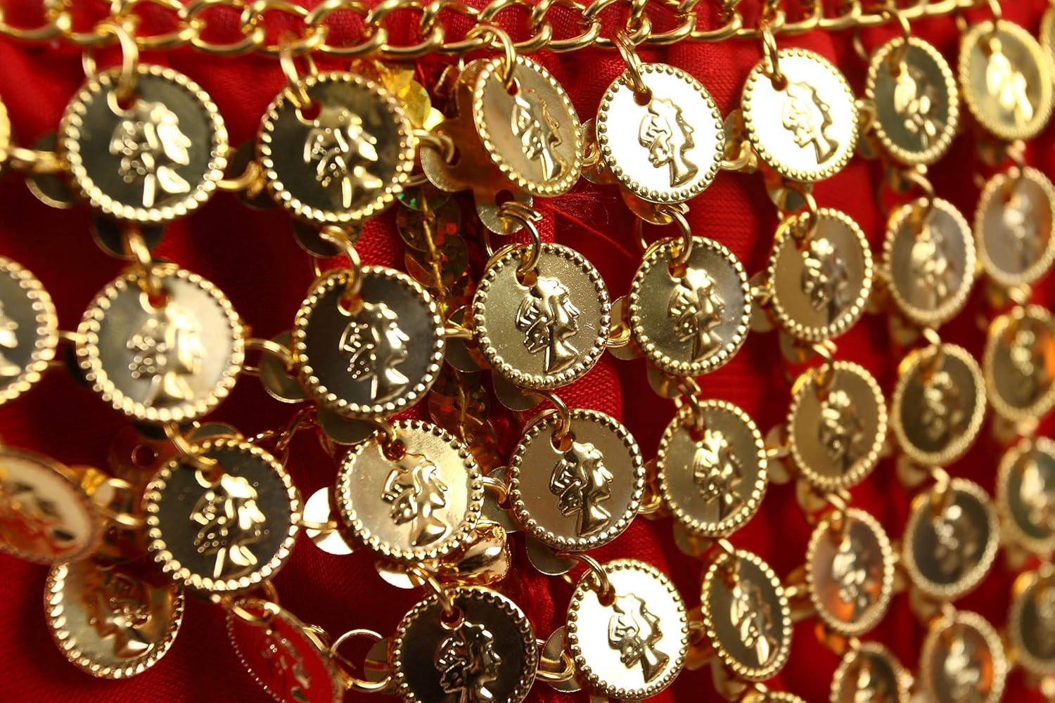 Coins Belly Dance Hip Scarf Belt Halloween Costume Accessory - TrendyLookz