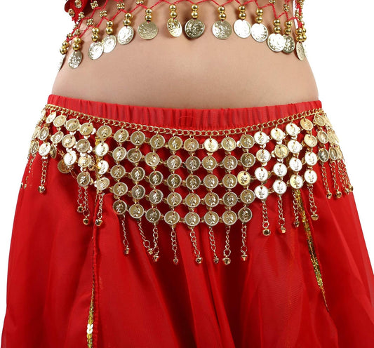 Coins Belly Dance Hip Scarf Belt Halloween Costume Accessory - TrendyLookz