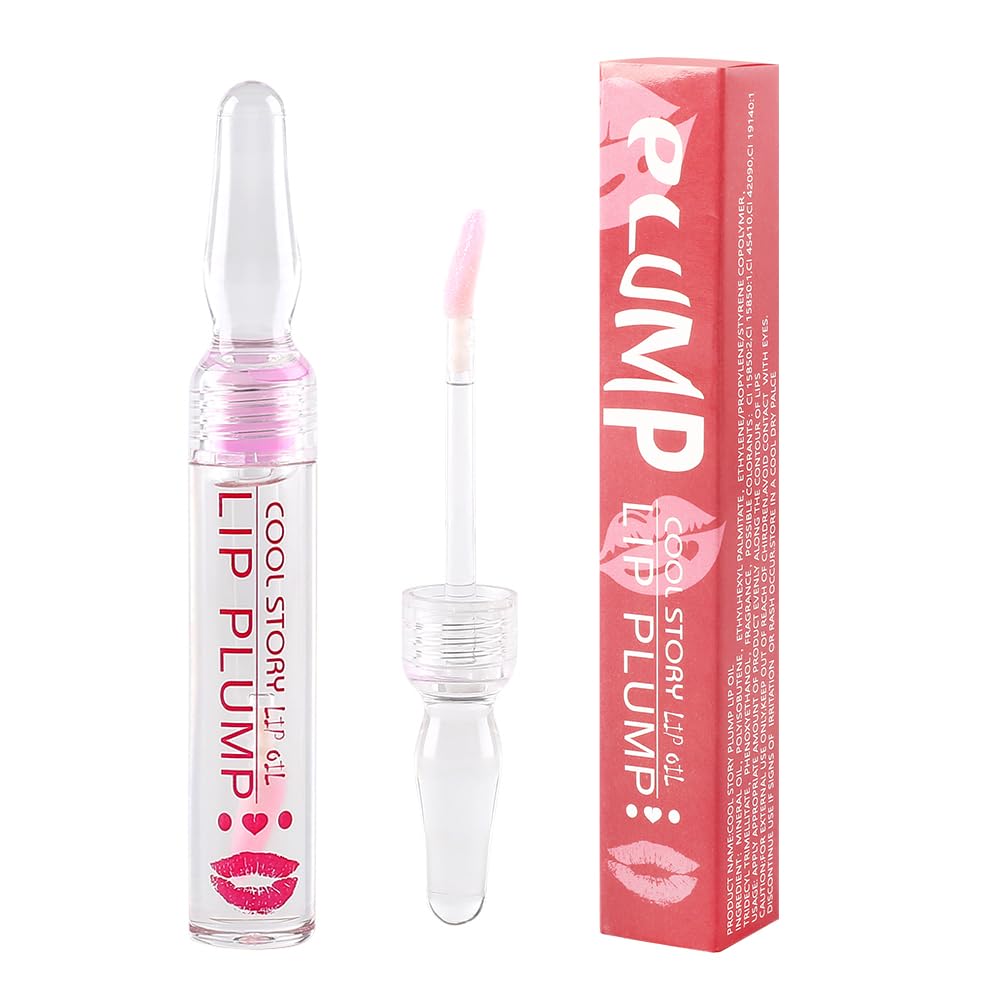 COOL STORY Lip Fuller Gloss, Moisturizing Hydrating Lip Serum, Fuller Lip Care, Lip Plumping Oil for Women Clear - TrendyLookz