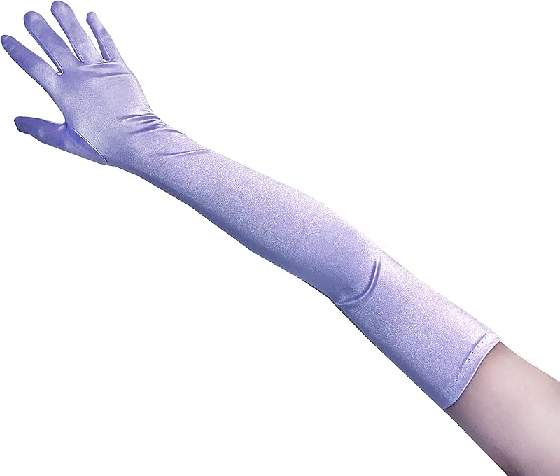 23" Extra Long Super Stretch Over the Elbow Party Bridal Dance Sexy Satin Gloves A-Grade Quality 16BL 58cm
